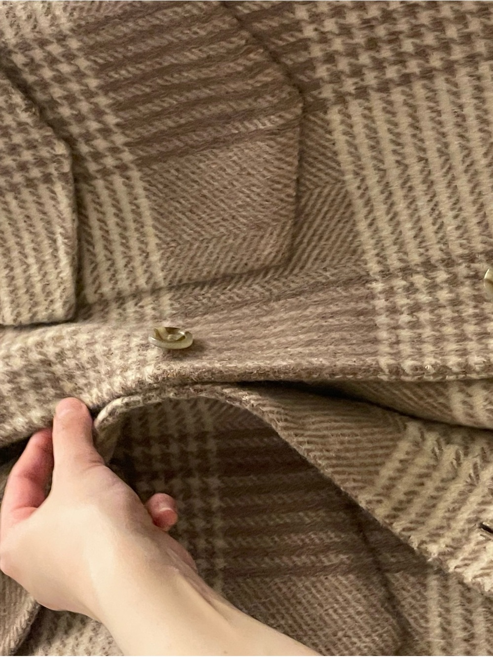 OAK + FORT Taupe Plaid Utility Shacket - Picture 8 of 14